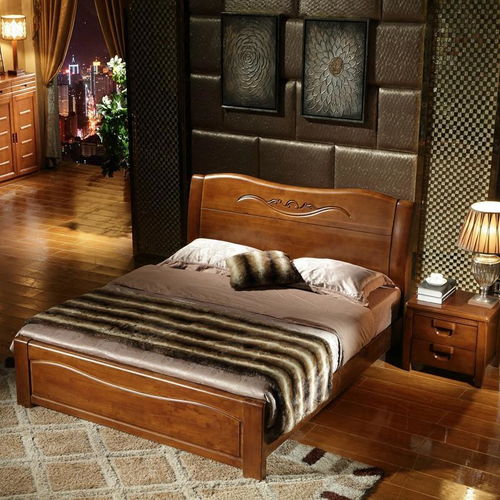 實(shí)木床1.8米雙人臥室床1.5米中式抽屜儲(chǔ)物橡木床1.2米兒童單人床