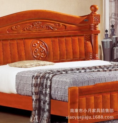 【特價熱銷床 1.8m橡木床 雙人實木床 現(xiàn)代簡約臥室家具 2015#】價格,廠家,圖片,床類,南康市小月家具銷售部-