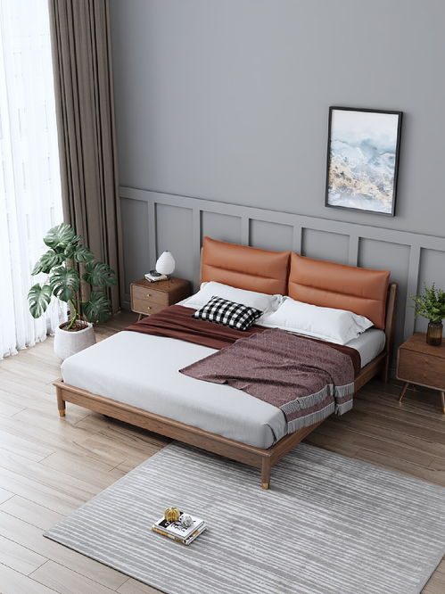 mfg家具電商產品渲染 實木床 總