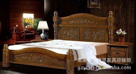 【實木橡木床 廠家供應 813款 1.8米實木床 熱銷款】價格,廠家,圖片,床類,南康市藝椿源家具經銷部-