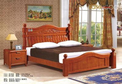 【南康實木家具廠家 皇居賽歐品牌床 簡約雙人實木床#310】價格,廠家,圖片,床類,江西皇都家具實業(yè)-
