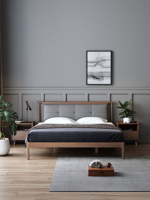 mfg家具電商產品渲染 實木床 總