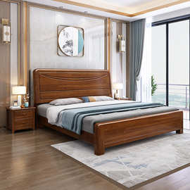 金絲檀木實(shí)木床